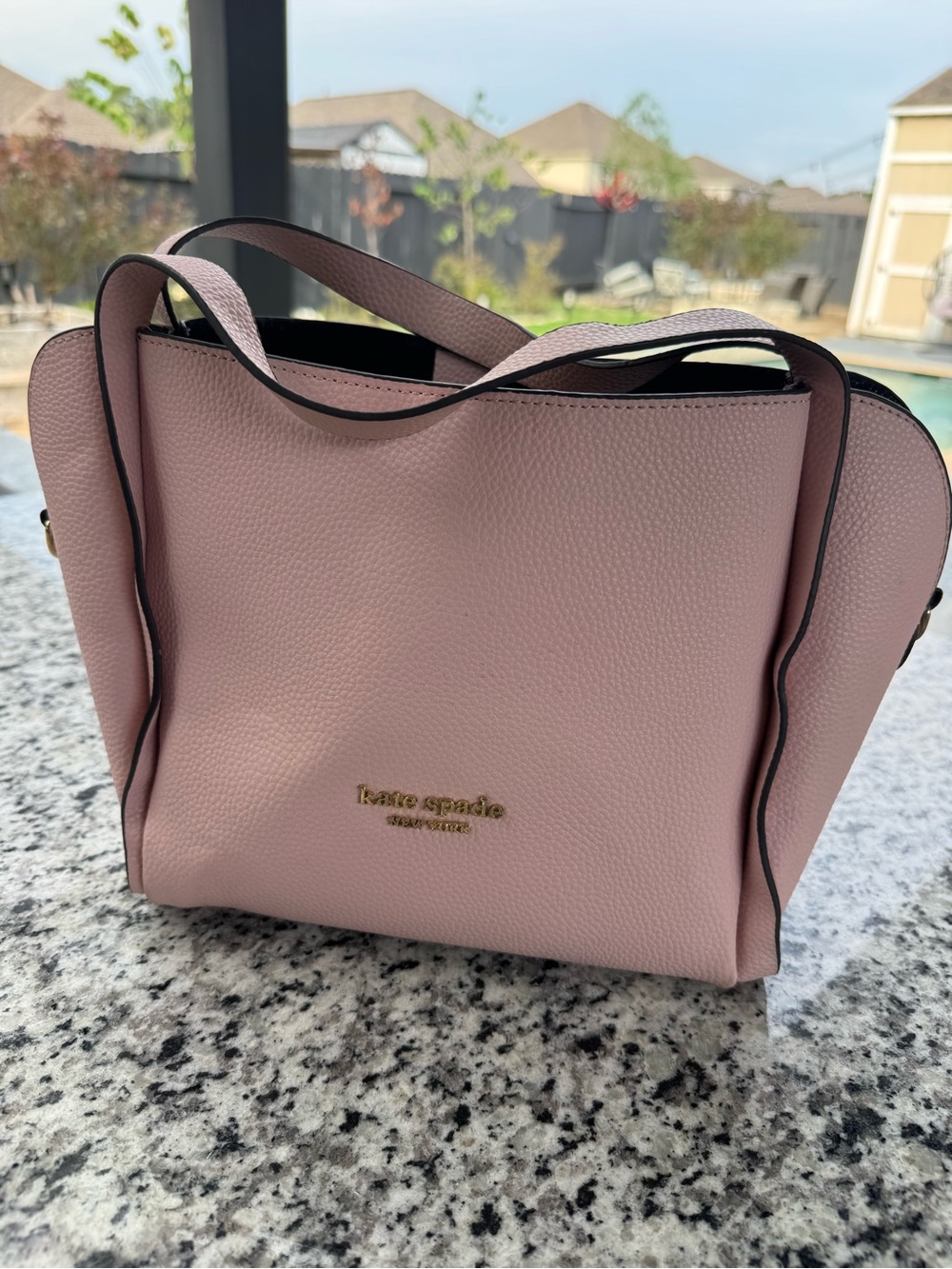 kate spade Pink Pebbled Leather Shoulder Tote